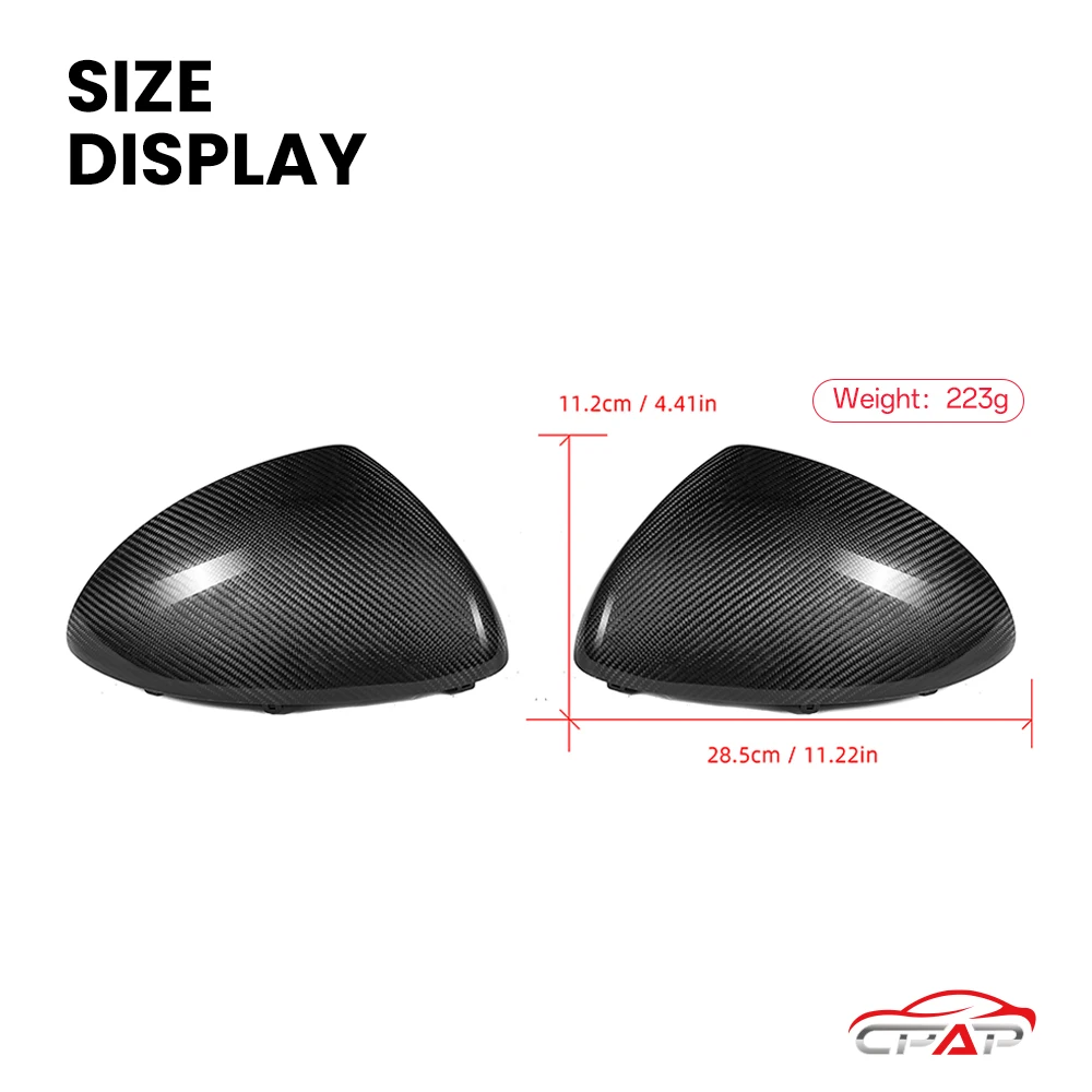 Real Dry Carbon Fiber Rearview Mirror Cover Caps For Porsche Cayenne 958.1 2011-2014 OEM Style Car Exterior Accessories