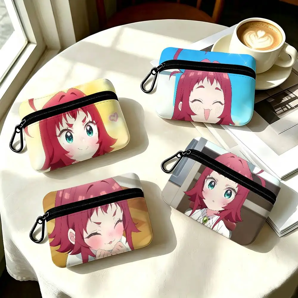 1pc Kusuri Yakuzen Anime Characters Coin Purse With Carabiner Hook Portable Key Card Wallet Small Zipper Storage Pouch