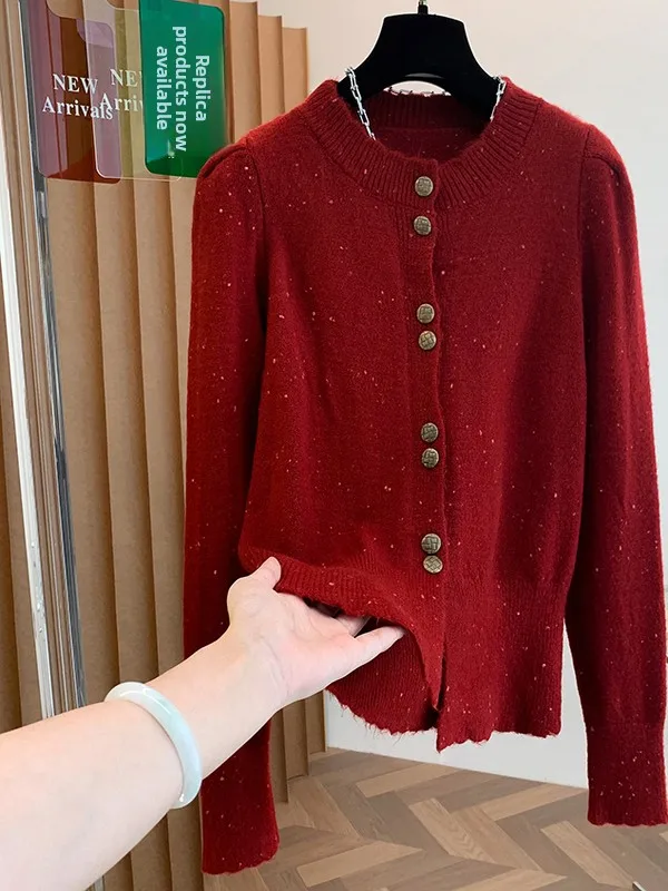 

Red Long Sve Knitted Open Cardigan plus Size Design Casual Sle Autumn Winter Women's Sweater Jaet Fragile Faion