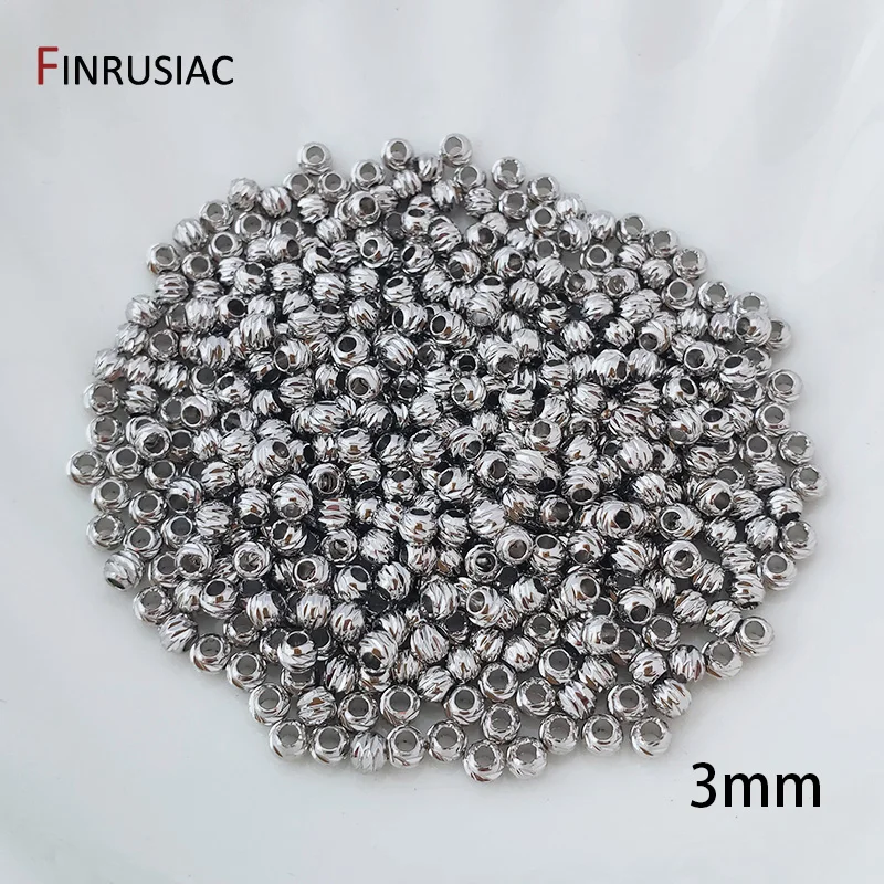 18 Karat vergoldete, gestreifte Blumenperlen, Trenner für Perlen, 2,5/3/4 mm Armband-Abstandsperlen, Schmuckherstellung, DIY-Zubehör