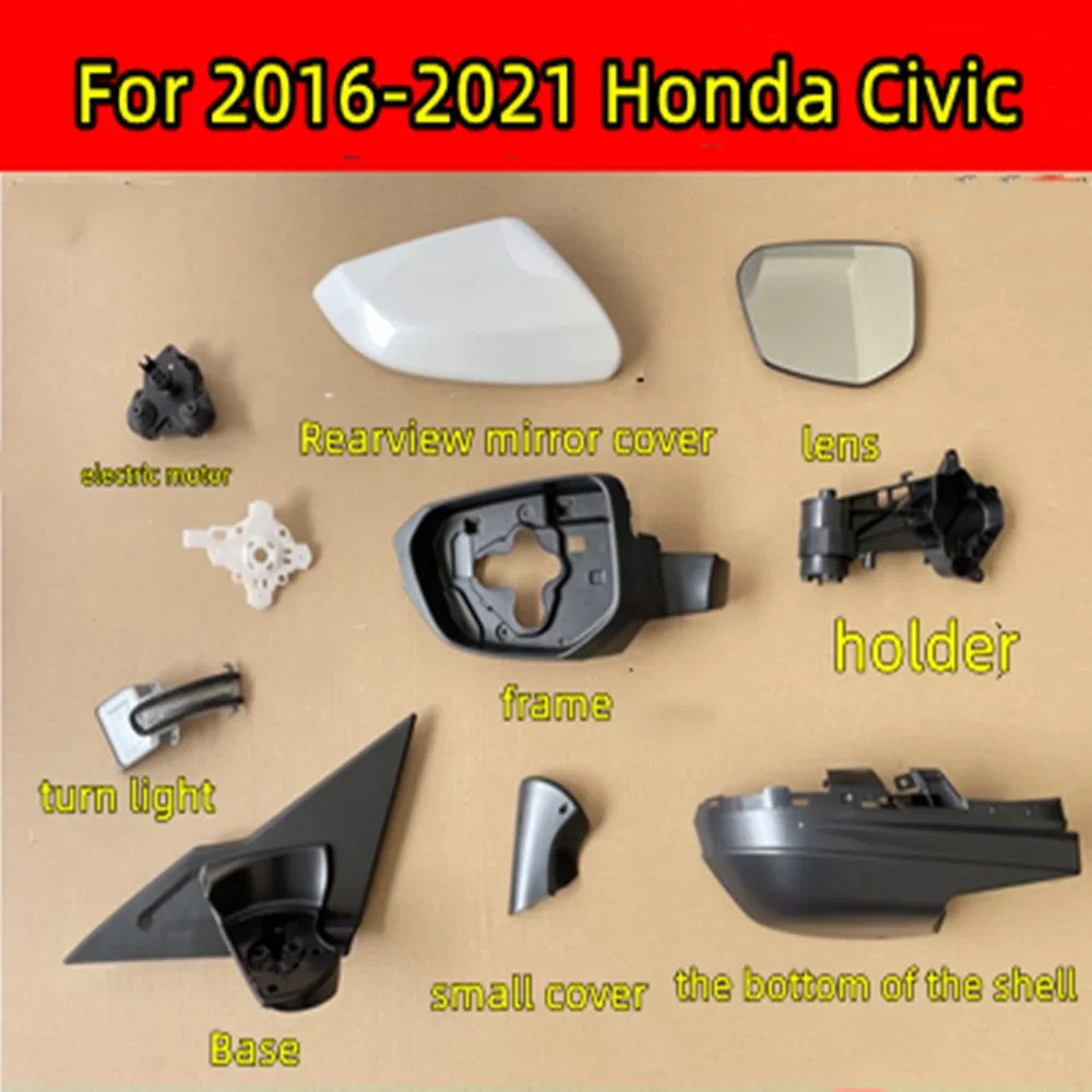 

Auto Rearview Mirror Left and Right Side Mirror Frame Cover Assembly Custom for Honda Civic 2016 2017 2018 2019 2020 2021