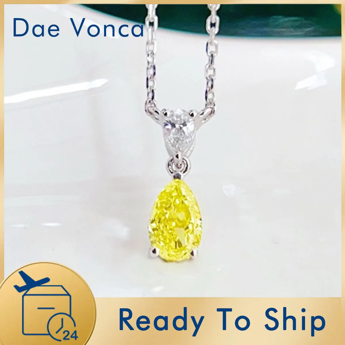 

Ожерелье из белого золота 18 карат с двумя камнями и бриллиантами грушевидной огранки, желтый бриллиант и круглый кулон с бриллиантами, очаровательное ожерелье с бриллиантами, выращенное в лаборатории