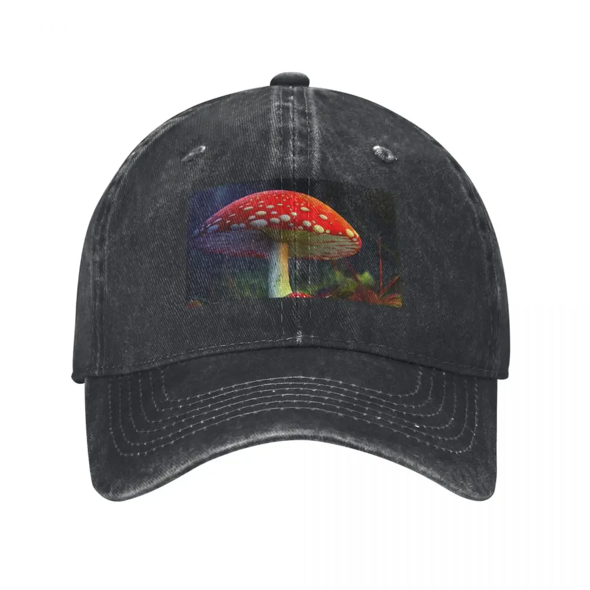 

Red toadstool in the forest. Baseball Cap Thermal Visor Luxury Brand tea Hat For Girls Men's