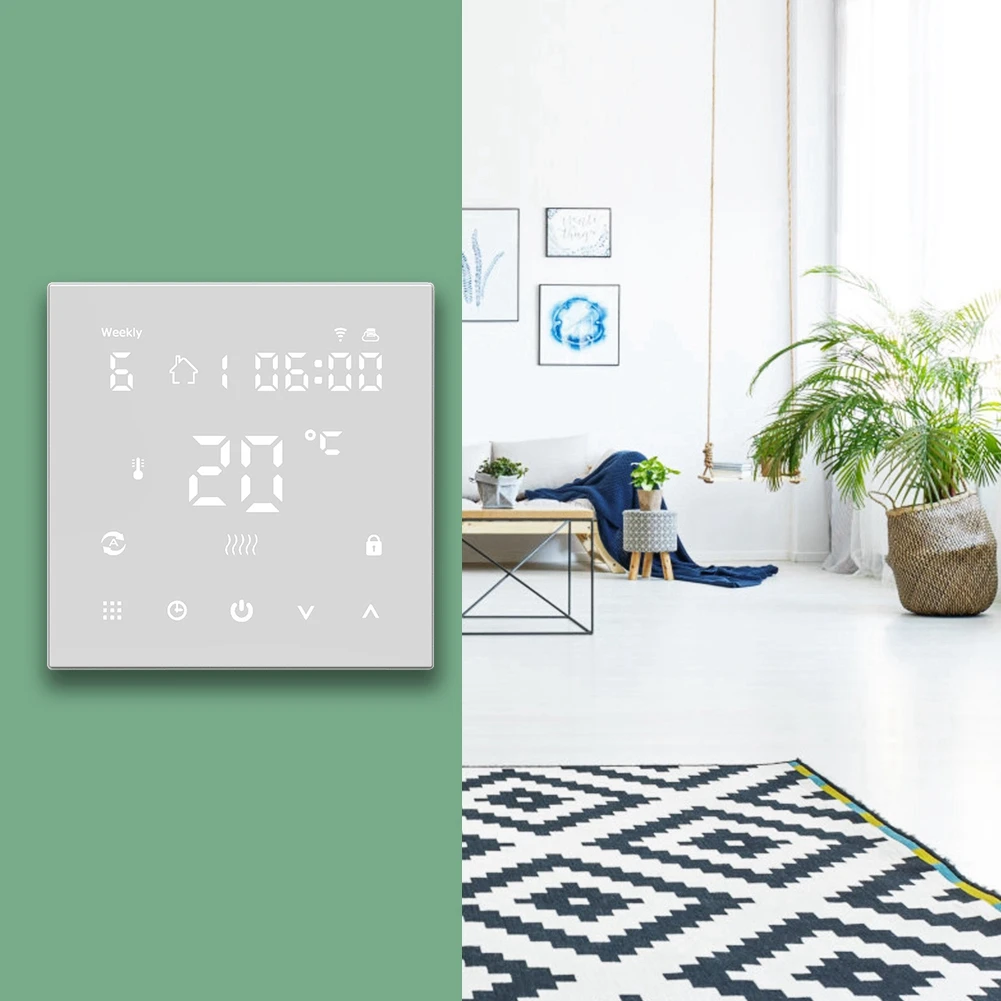 Thermostat numérique LCD intelligent, contrôleur de chauffage par le sol, contrôle d'application, type WiFi, 90-240V