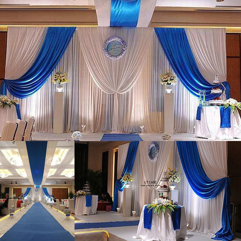 3x6 Meter/10x20 Feet Blue Romance Backdrop Event Party Banquet Backdrop Drapes Curtain Hotel Stage Background Panel