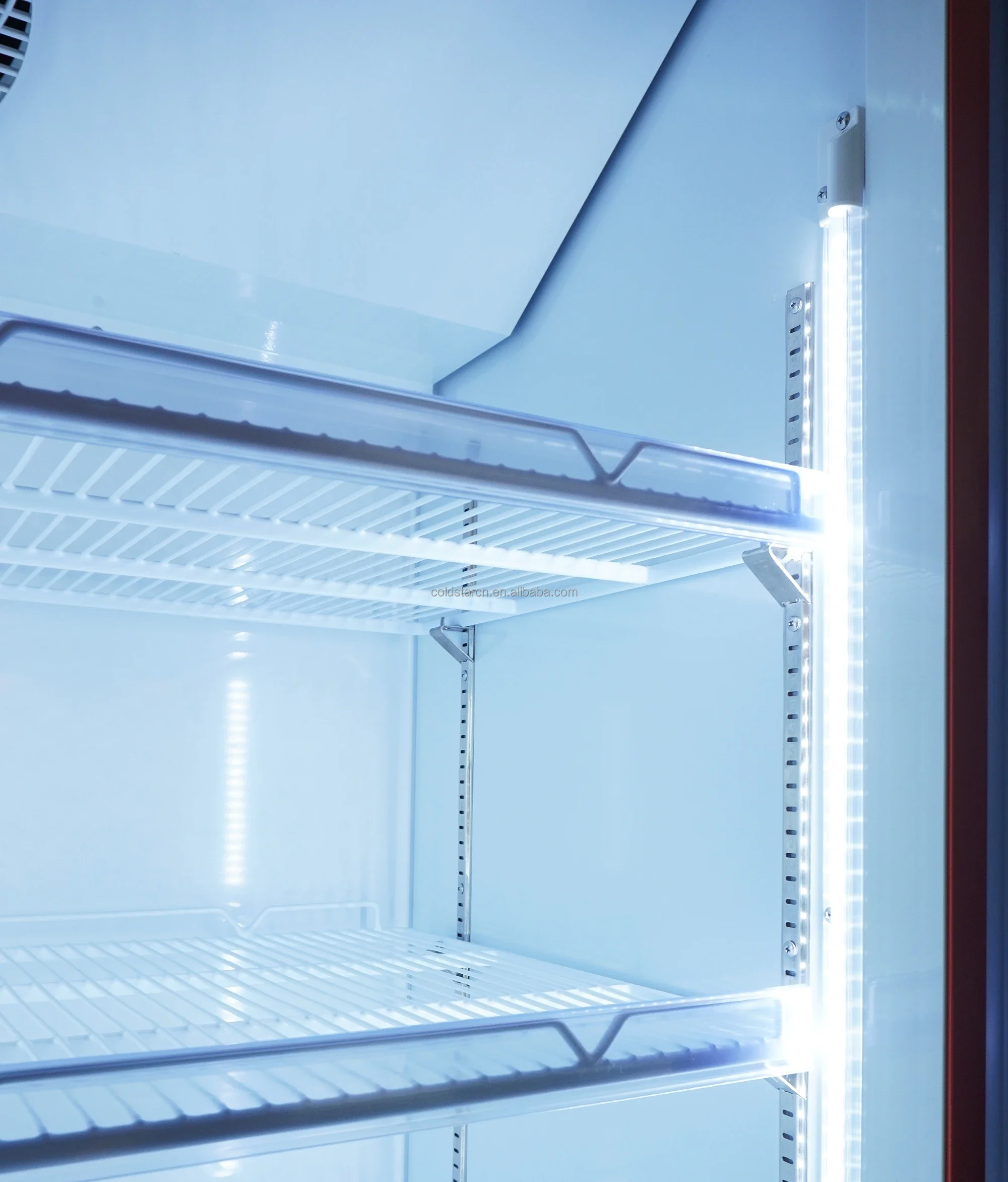 معدات التبريد التجارية ذات الباب المزدوج، عرض المشروبات الباردة، ثلاجة عرض زجاجية للسوبر ماركت