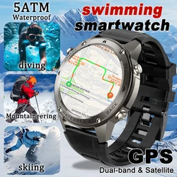 Precise GPS Smart Watch 5 ATM Waterproof Built-in Dual-band GNSS Compass Military Sports Smartwatch Men 2025 New