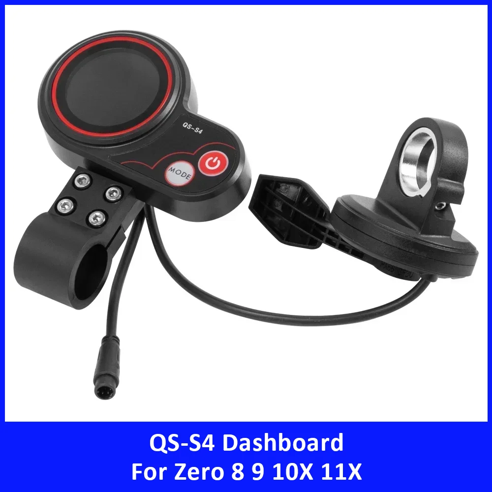 QS-S4 Dashboard with Thumb Throttle for Zero 8 9 10 8X 10X Electric Scooter Accessories 36V-72V LCD Display Kit Replacement Part