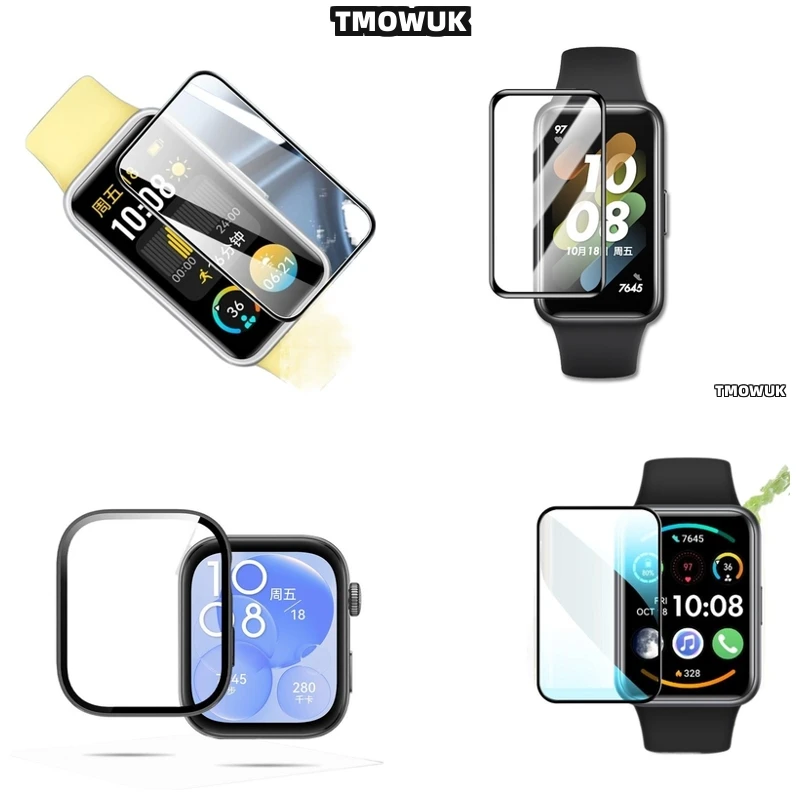 

For Huawei Band 6 7 8 9 10 B6 B7 Watch D2 Fit 3 4 Pro Special Edition - Bubble - Free Soft Screen Protective Film Full 3D Curved