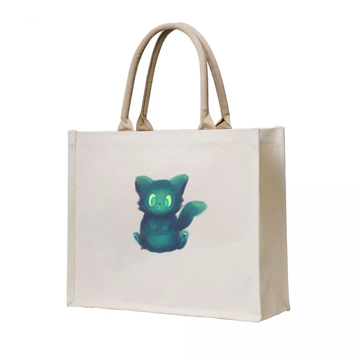 

Green speckled cat Tote Bag large tote bag Lady bags canvas shopping bag