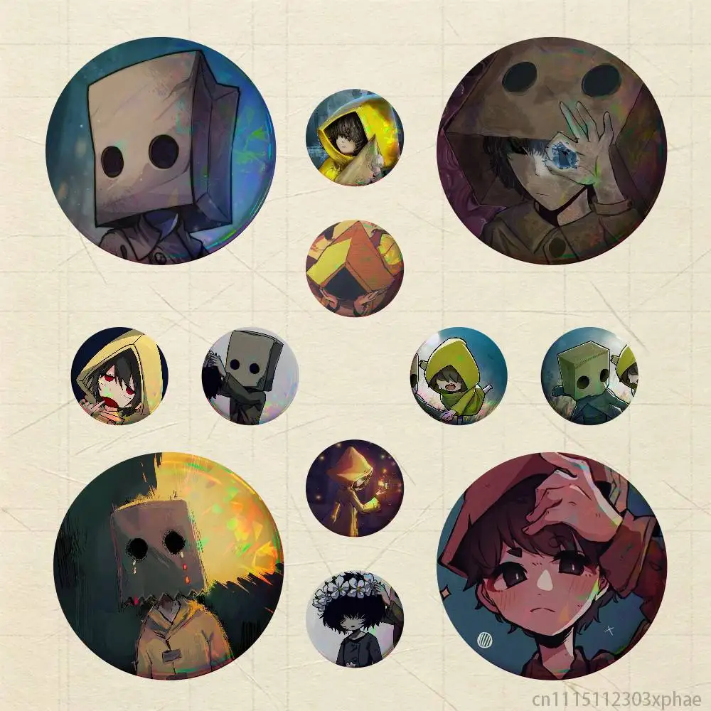 L-Little Nightmares Six Mono HD Print Badges Pretty Round Display Brooches IP merchandise 32mm 58mm 75mm 44mm 25mm