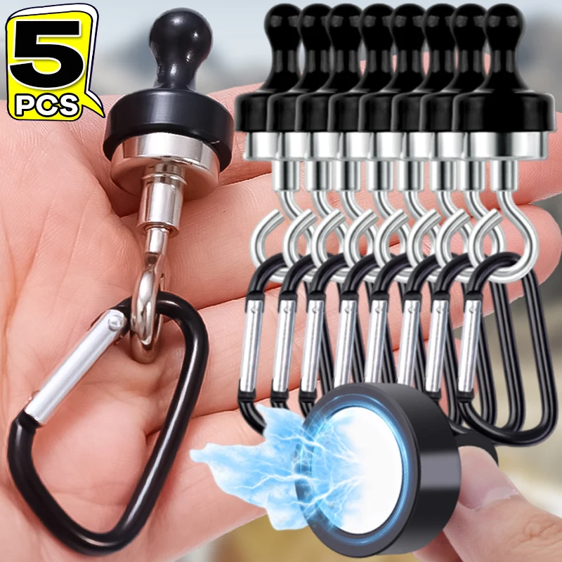 1-5pcs Outdoor Magnetic Mountaineering Buckle Hook Anti-loss Fly Fishing Magnetic Release Net Buckle Outdoor Keychain Pendant