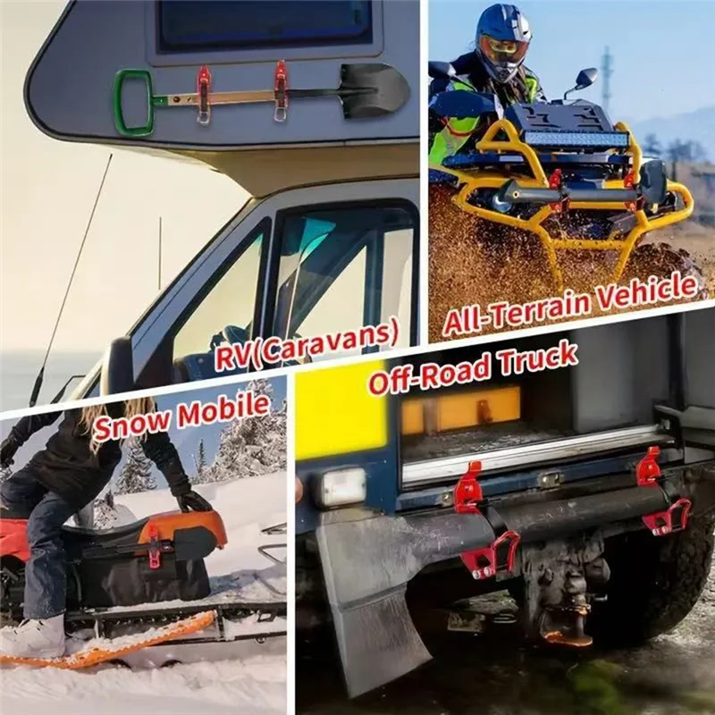 

1Pcs Wall Mount Bracket For Shovel Ax - Quick Release Tool Clamp In Orange For Car RV Boat