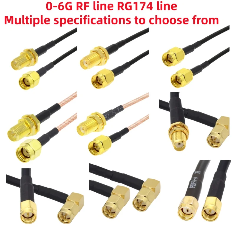 RP-SMA SMA Connector Male to Female Extension Cable Copper Feeder Wire for Coax Coaxial WiFi Network Card RG174 Router Antenna