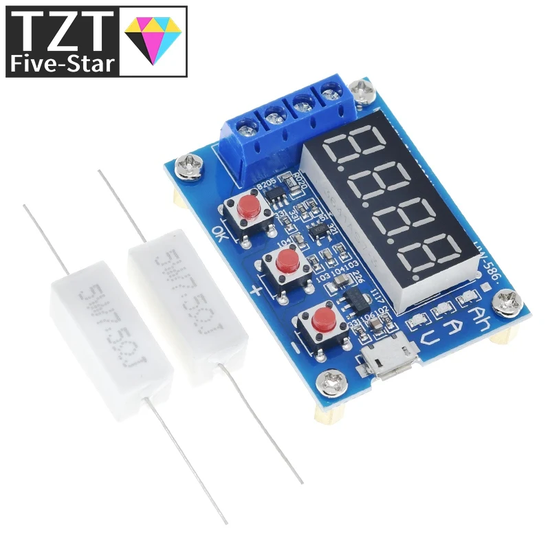 ZB2L3 Battery Tester LED Digital Display 18650 Lithium Battery Power Supply Test Resistance Lead-acid Capacity Discharge Meter