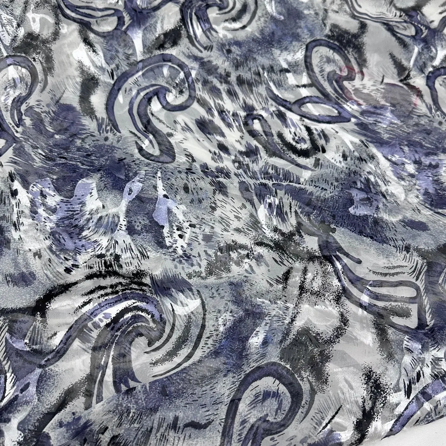 Silk Printed Jacquard Designer Fabric Lightweight Semi Sheer Material for Summer Dresses, Custom Dressmaking Cloth
