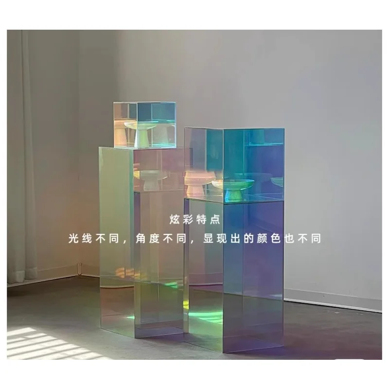 

Transparent display props, shoes and bags display box, colorful laser Zhongdao flowing water platform