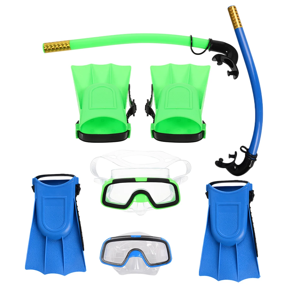 

1Set Snorkeling Gear Set Kids Wide View Durable Snorkeling Mask Snorkel Short Fins Portable Swimming Diving Dry Snorkel