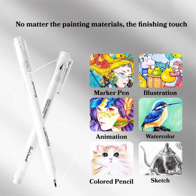 3 قطعة أقلام تسليط الضوء على اللوحة الذهب الأبيض الفضة تسليط الضوء على لهجات اللوحة أقلام أنيمي تصميم رسم رسم تلوين لوازم الفن #2