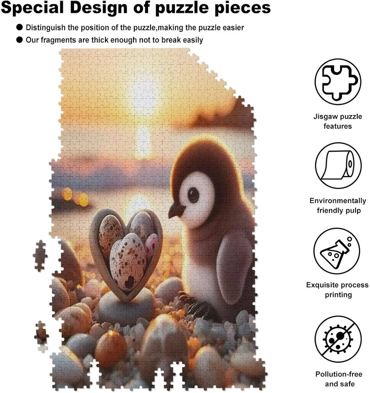 1000 sztuk Puzzle pingwiny i kamienie miłości Puzzle zabawki edukacyjne dla gier dla dorosłych prezent na boże narodzenie ćwicz swój mózg