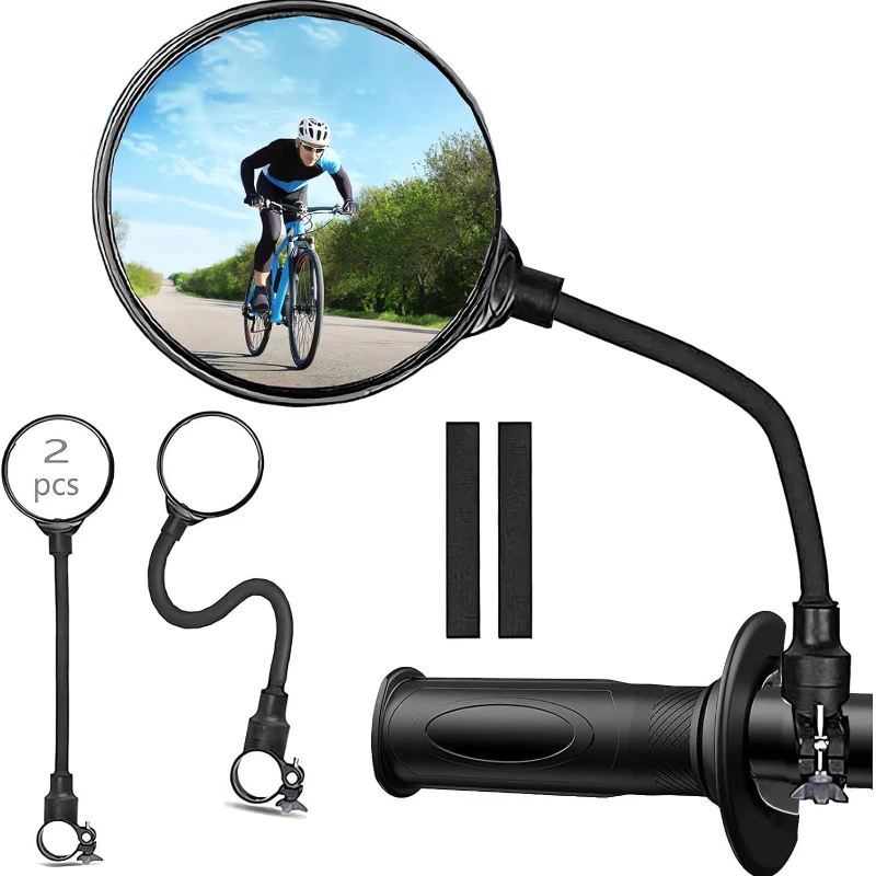 Random Bend Bicycle Rearview Mirror Convex Mirror Electric Vehicle Reflector Mountain Bike Rearview Mirror Cycling Accessories