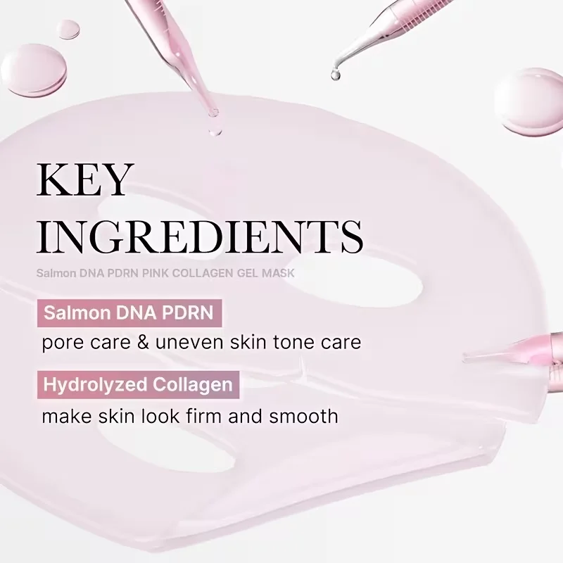 【Special for Extremely Dry Skin & Acne-Prone Skin】4Pcs Pn Pink Collagen Gel Mask, Rich in Niacinamide and Hydrolyzed Collagen, Deeply Moisturizing Mask, Enhances Skin Elasticity, Brightens Dull Skin, Improves Signs of Enlarged Pores, Reduces the Appearance of Wrinkles, Suitable for Daily Care for All Skin Types, Suitable for Both Men and Women