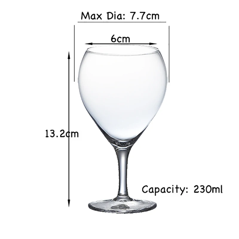 4PCS 230ml Heart Shape Cocktail Glass,Goblet Glass,Wine Glass Set of 4