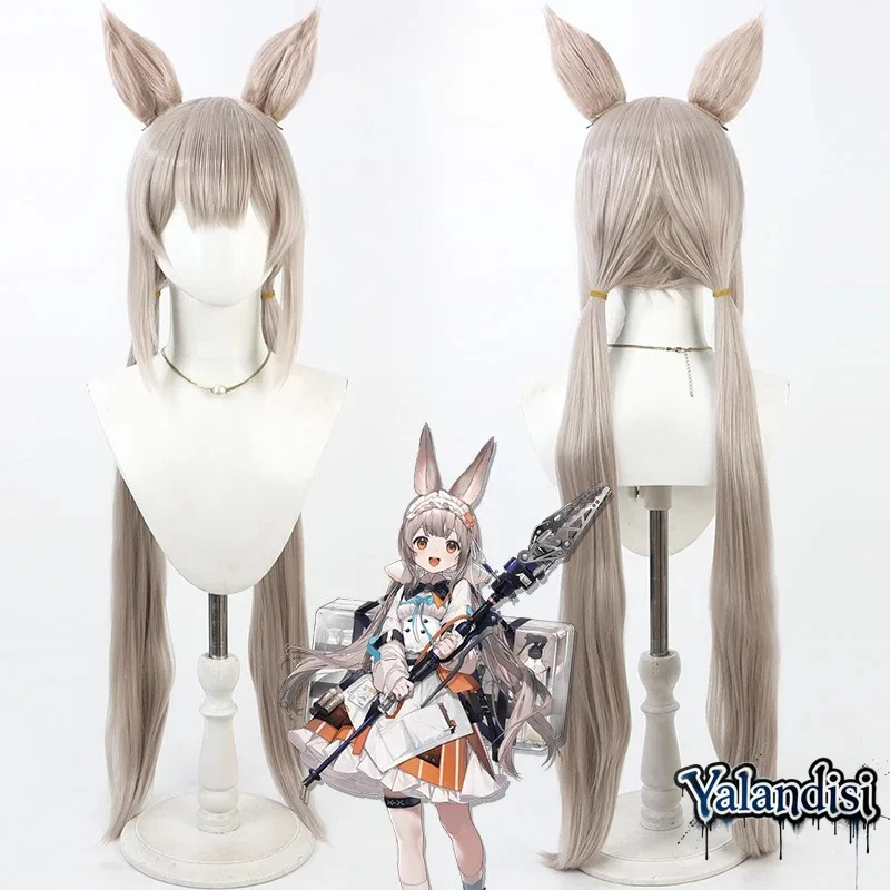 Yalandisi& Game Arknights Warmy Cos Cosplay Wig Halloween Carnival Party Prop Synthetic Hair Heat Resistant Fiber+Wig Cap