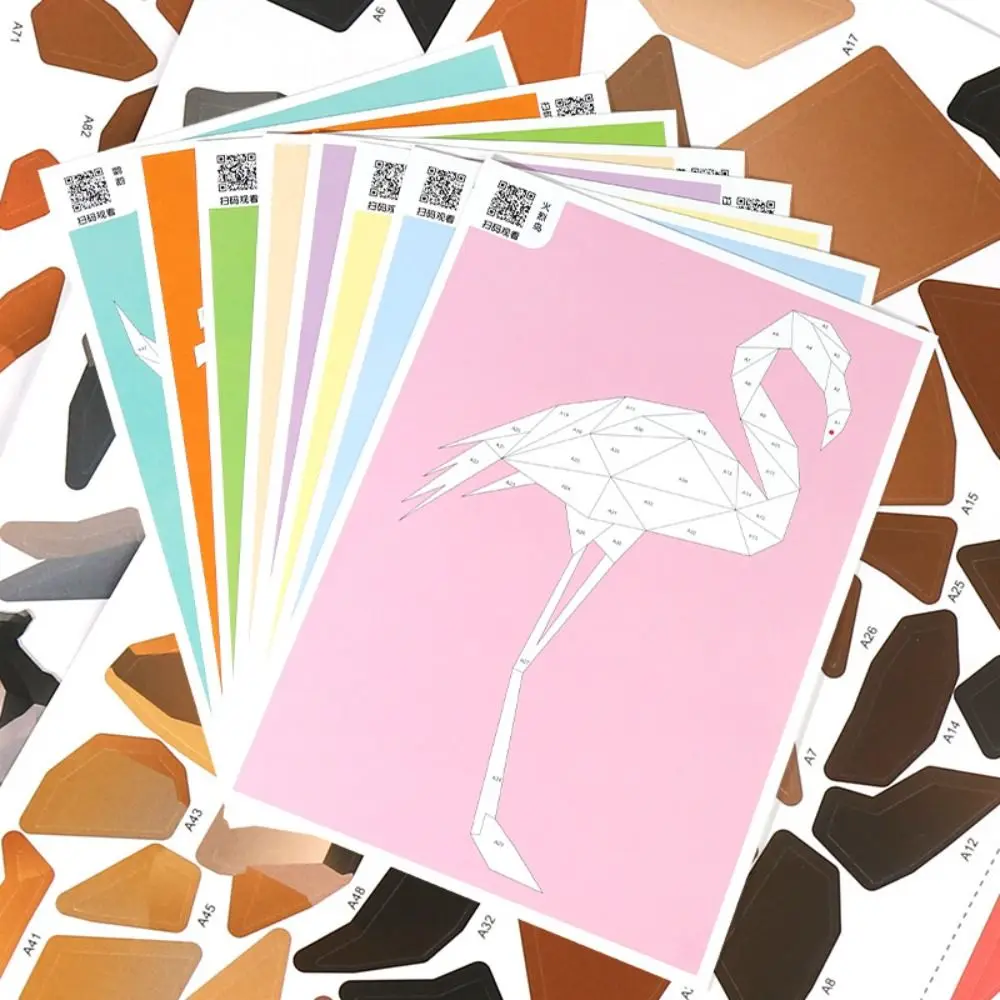 紙 3D 幾何学ステッカーブック手作り知育玩具 DIY ペースト材料キットかわいい漫画の動物ステッカーブック子供