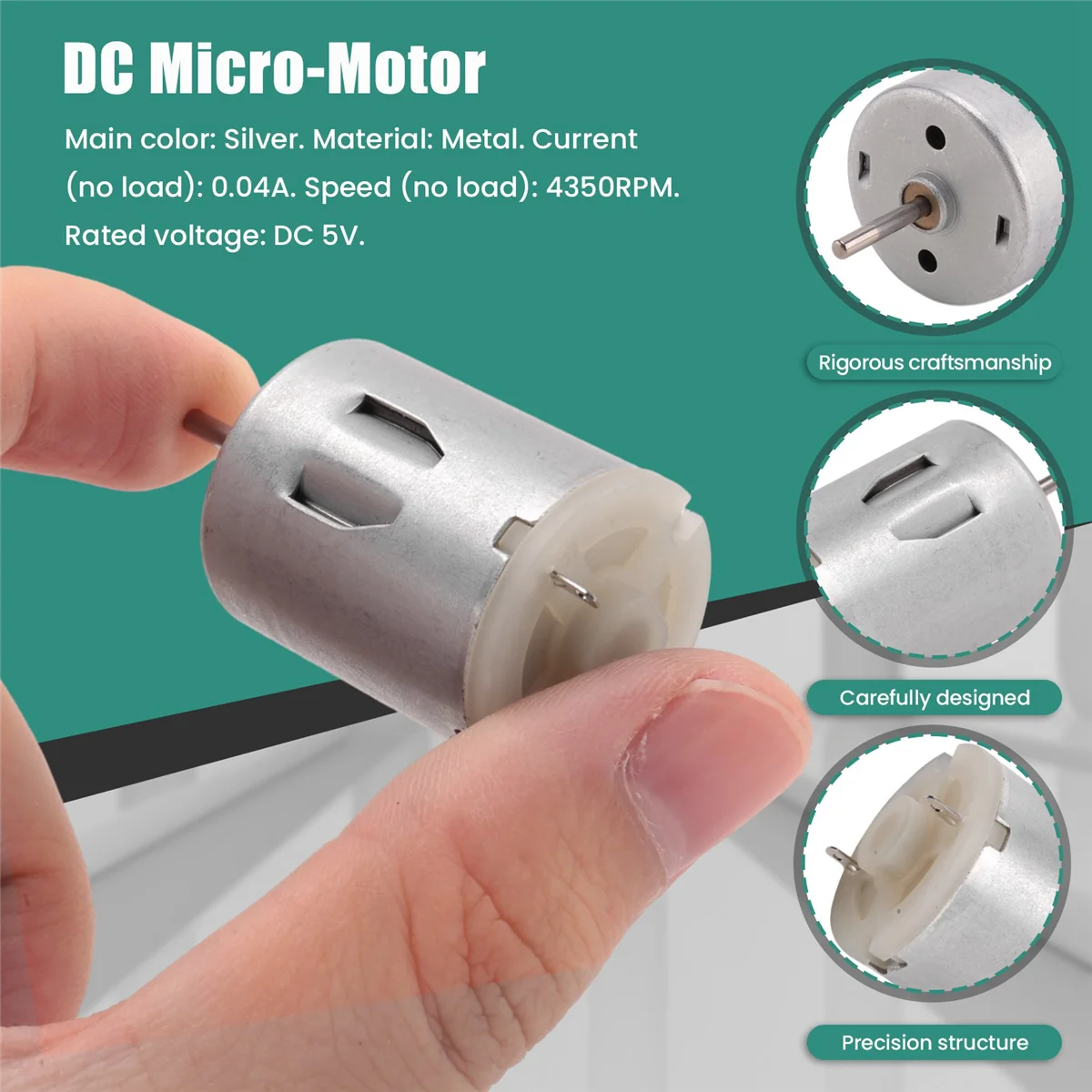 Motor eléctrico pequeño para ventiladores USB, DC 5V, 4350RPM, 0.04A