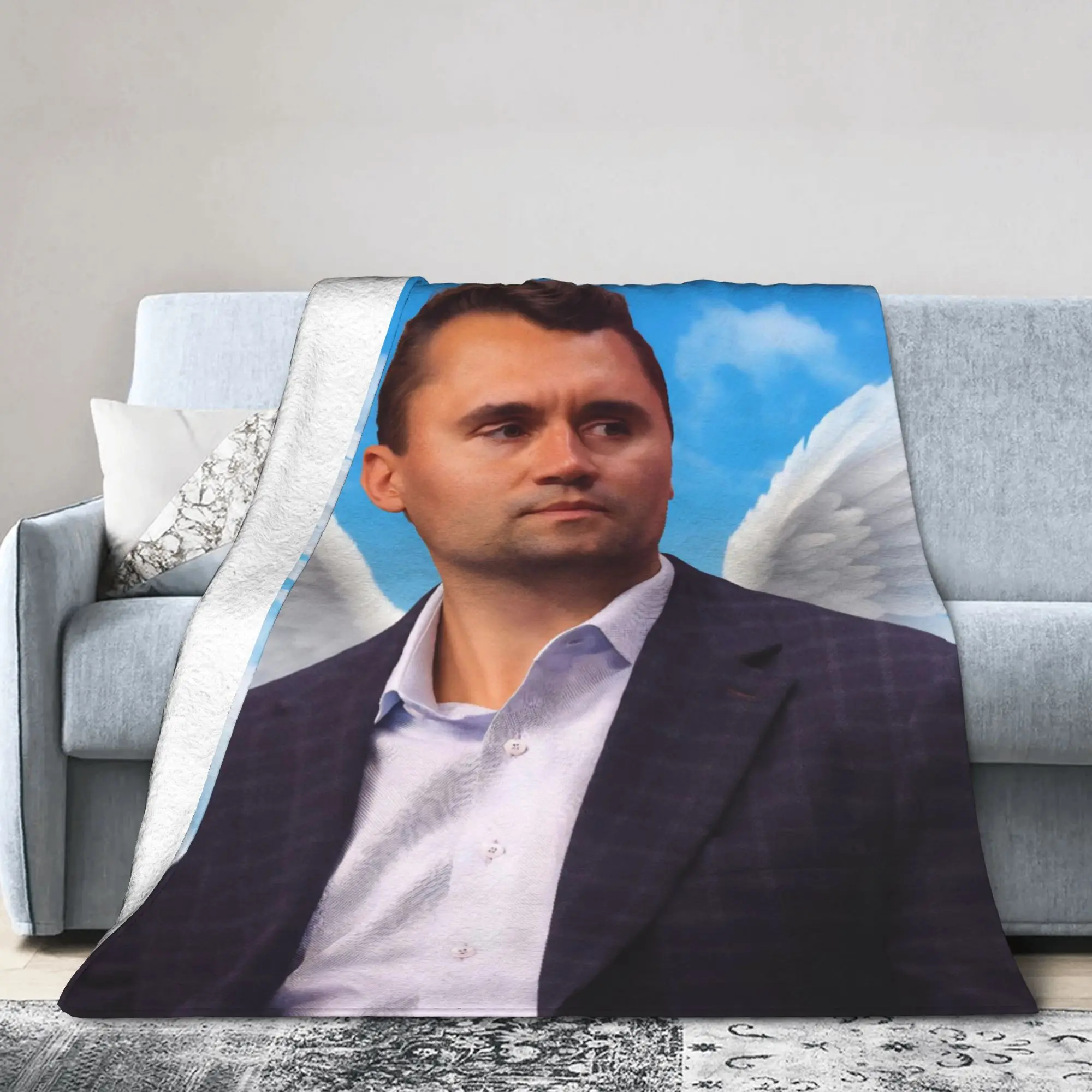 Charlie Kirk RIP 1993-2025 Commemorative Comic Warm Soft Blankets  Plush Bedding Throws Couch Chair Flannel Bedspread Bed Cover