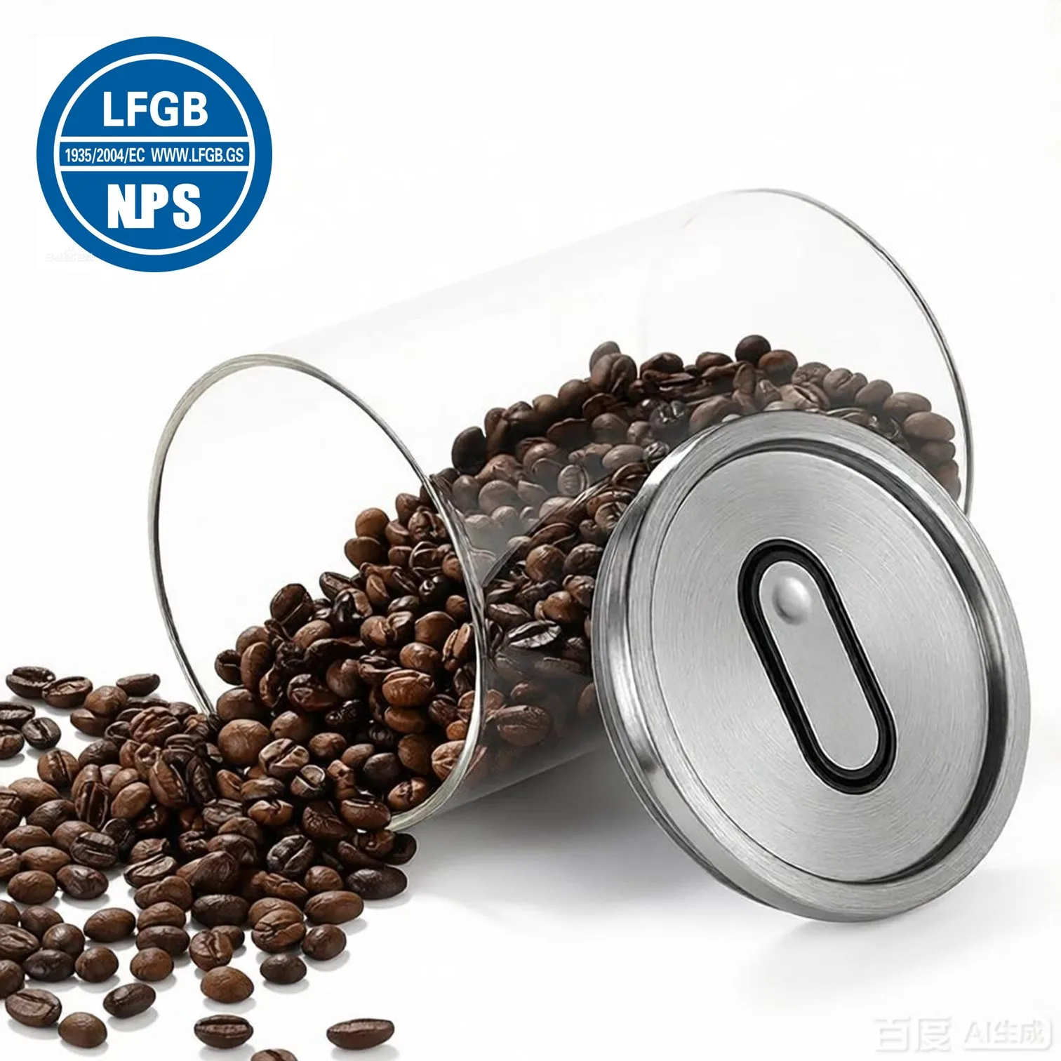 LFGB Certified High-borosilicate Glass Kitchen Dry-cargo Container Ultra Hard Coffee Bean Preservation Jar with Breathable Lid