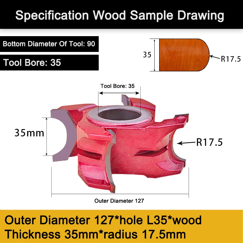 MINGRUI semicircular tungsten steel alloy end mill trimming knife wood shaper cutter head grooving blade