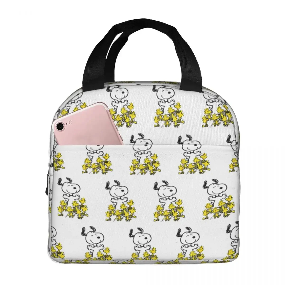 Snoopy Chick Party izolowane torby na lunch torba termoizolacyjna pojemnik na lunch Cartoon duże pudełko na drugie śniadanie Tote Bento etui piknik