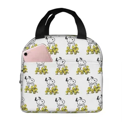 Snoopy Chick Party izolowane torby na lunch torba termoizolacyjna pojemnik na lunch Cartoon duże pudełko na drugie śniadanie Tote Bento etui piknik na plaży