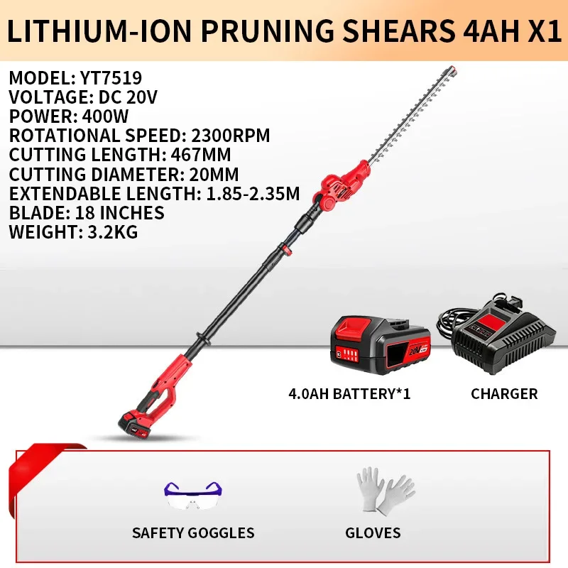 New Lithium-Ion Battery-Powered High-Reach Pruning Shears, High-Power Handheld Garden and Horticultural Pruning Shears
