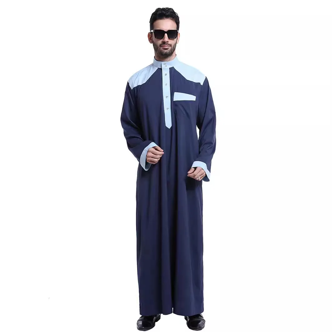 Muslim Men Thobe Jubba Eid Ramadan Traditional Dishdasha Thoub Islam Abaya Dress Long Robe Thawb Dubai Saudi Clothes Middle East