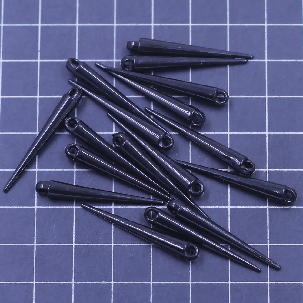 50 adet siyah akrilik koni gözyaşı perçin Punk çıtçıt sivri kolye küpe takı DIY bulguları takılar 34mm