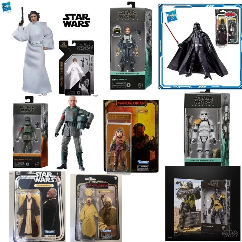 Authentic Star Wars 6-inch 40th Anniversary Card Black Knight Princess Leia Bounty Hunter Mandalorian Quayle Action Figure