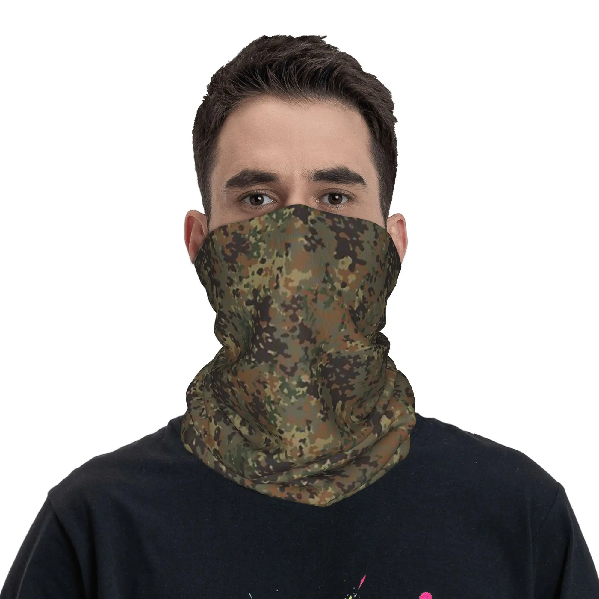 Flecktarn camuflaje (8) Bandana cuello polaina bufanda envolvente estampada pasamontañas multifunción correr para hombres mujeres adultos invierno