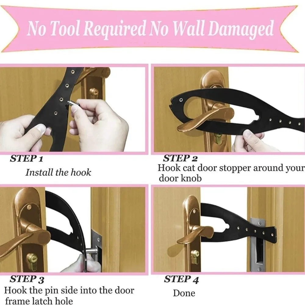 

2pcs/set Adjustable Pet Separation Door Elastic Lock Punch-Free Dog Door Lock Elastic Gate Lock Fish Shape Gate Lock