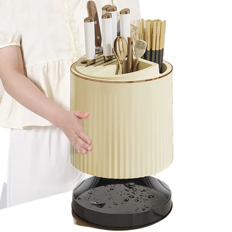 

Вращающаяся подставка для ножей в японском стиле, стеллаж для хранения, многофункциональный держатель для палочек, подставка для кухонных ножей для дома.