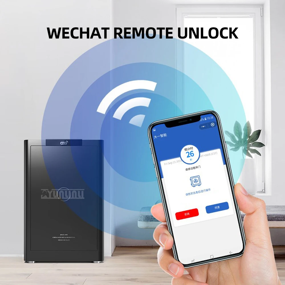  Home IntelligentSmall 60CM All Steel Fingerprint Safe Top Unlocking Anti-Theft Safe for Office Use