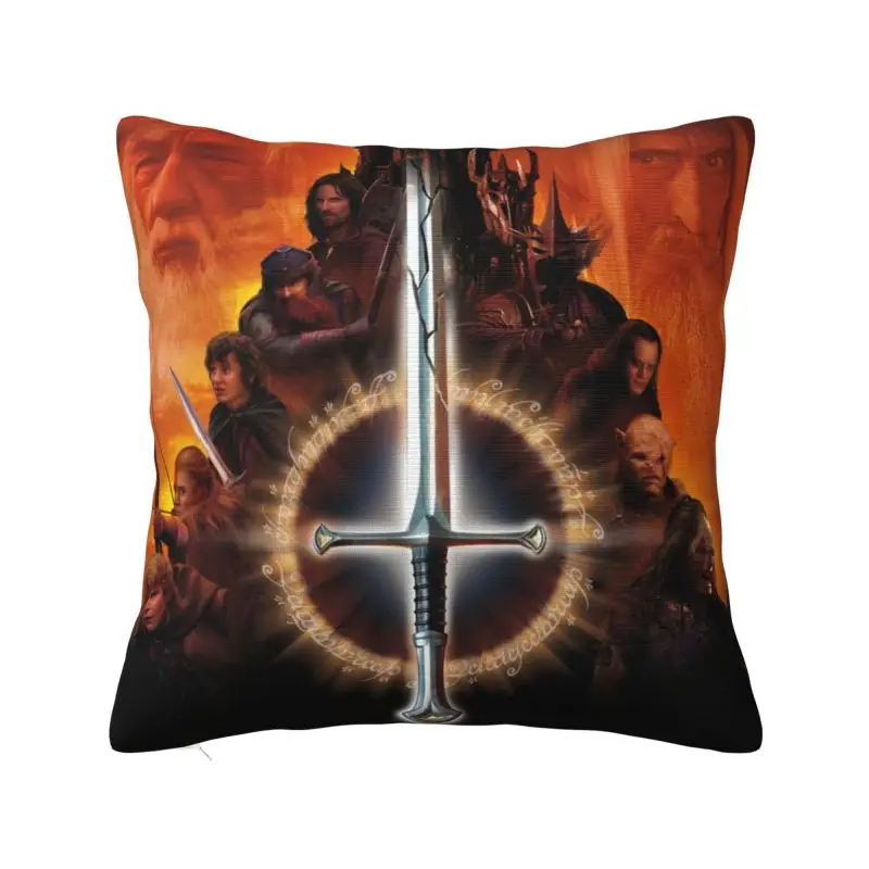 The Lord Of The Rings Fantasy Novel Square Pillow Cover Decoration Film Cushions Throw Pillow for Sofa Double-sided Printing