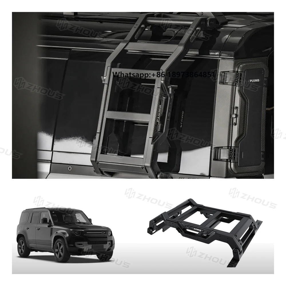 

Off-Road Parts Exterior Accessories Plumb Adjustable Aluminium Side Ladder for Land Rover New Defender 110