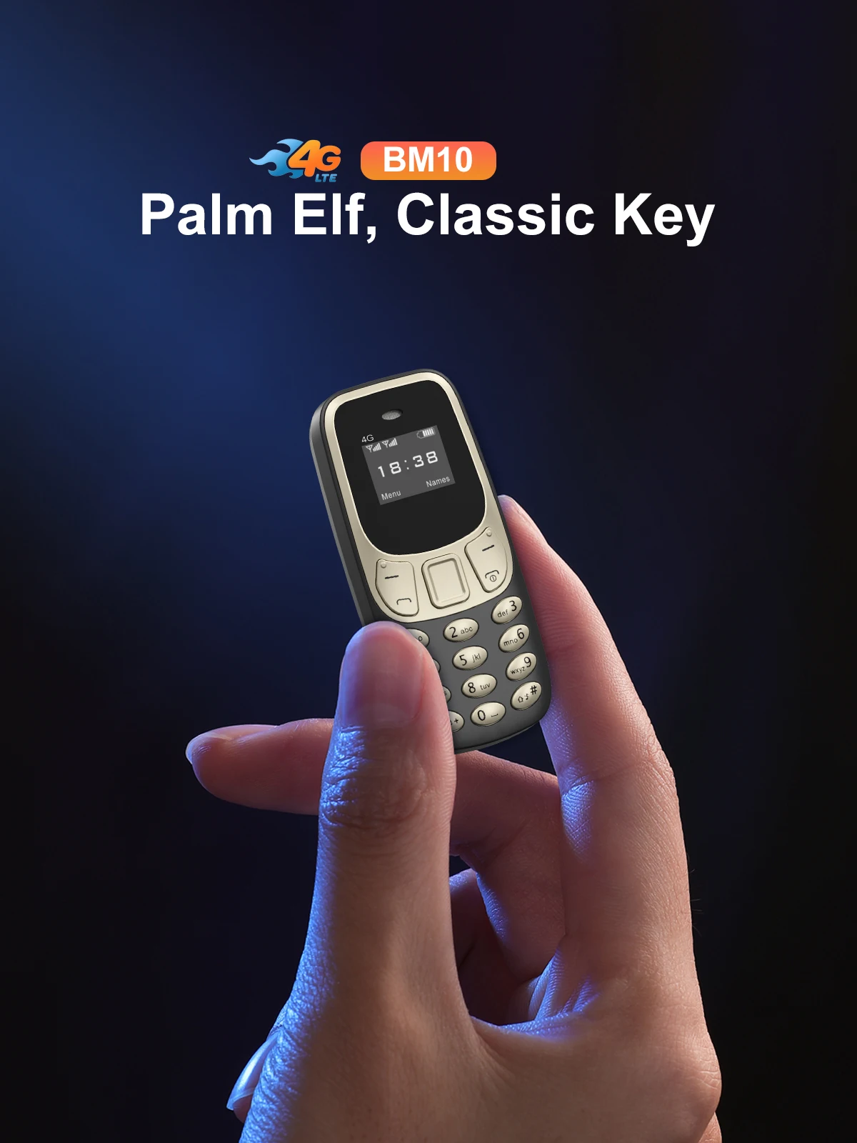 SERVO BM10 LTE Mini Mobile Phone 4G Dual SIM Card Speed Dial Call Recording MP3 Player 0.66" Display Smallest Cellphones Type-C