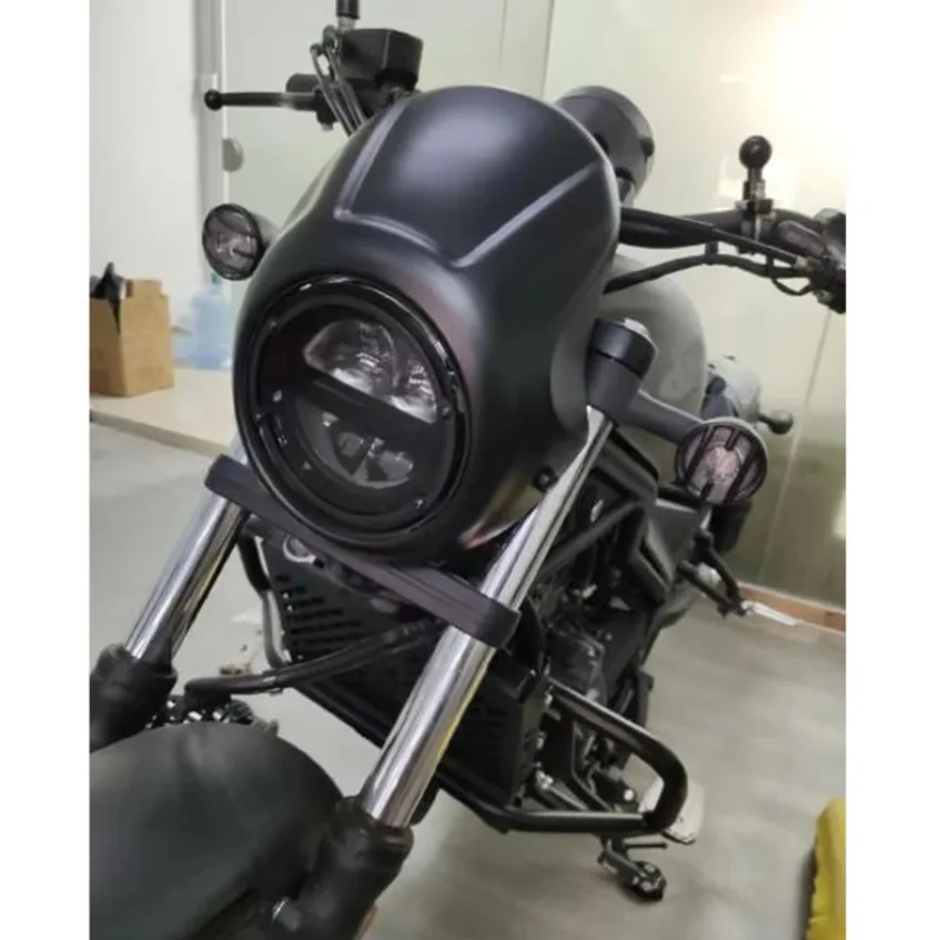 CMX500 CMX300 Motorcycle Black Headlight Fairing Front Cowl Mask Cover Fork Windshield Fit For Honda Rebel CMX 500 300 2017-2022