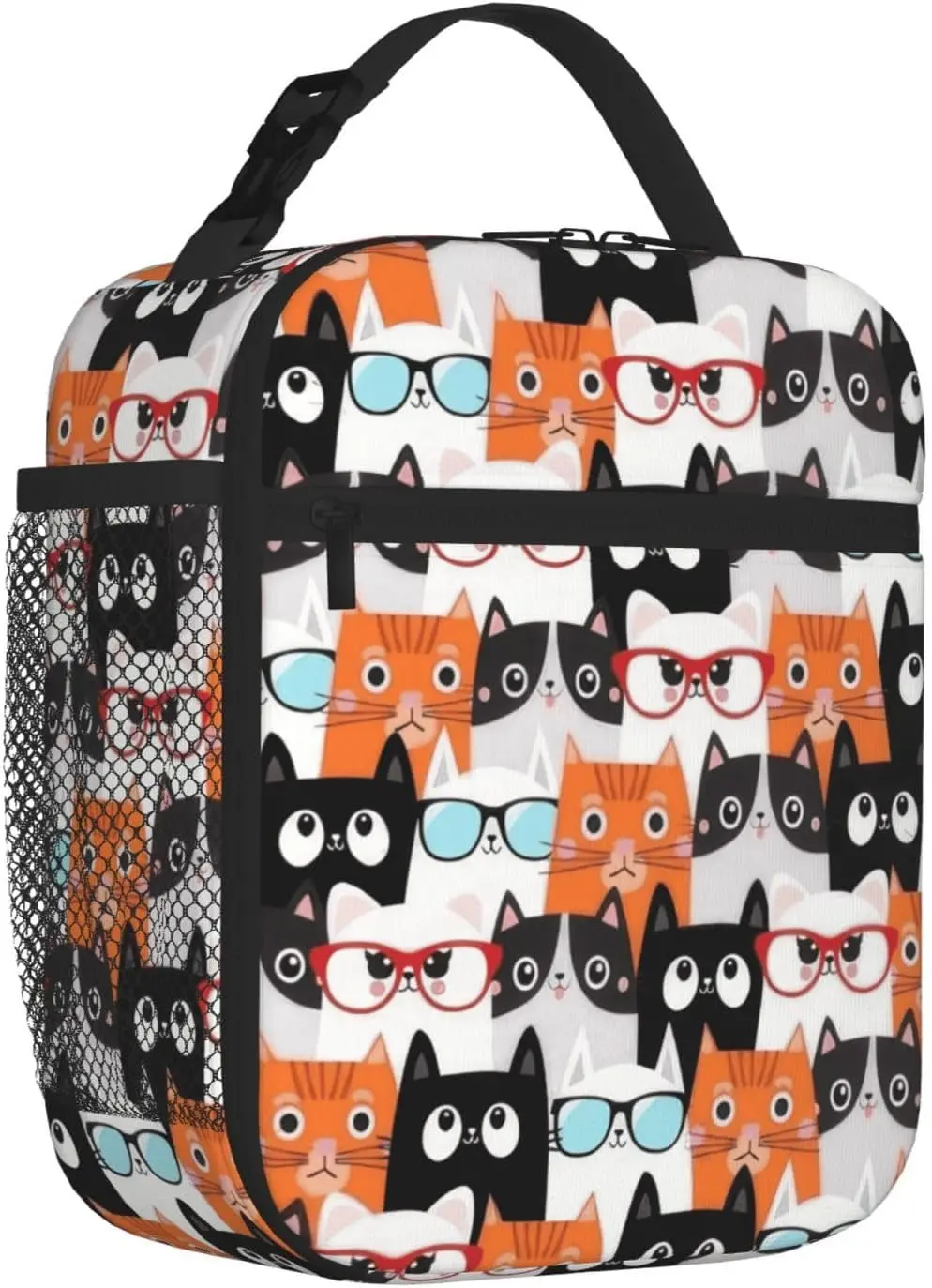 Cat Lunch Box for Kids Adult Insulated Lunch Bag Kitten LunchBag Box for Work Cooler Tote LunchBoxes Keep Food Fresh and Warm