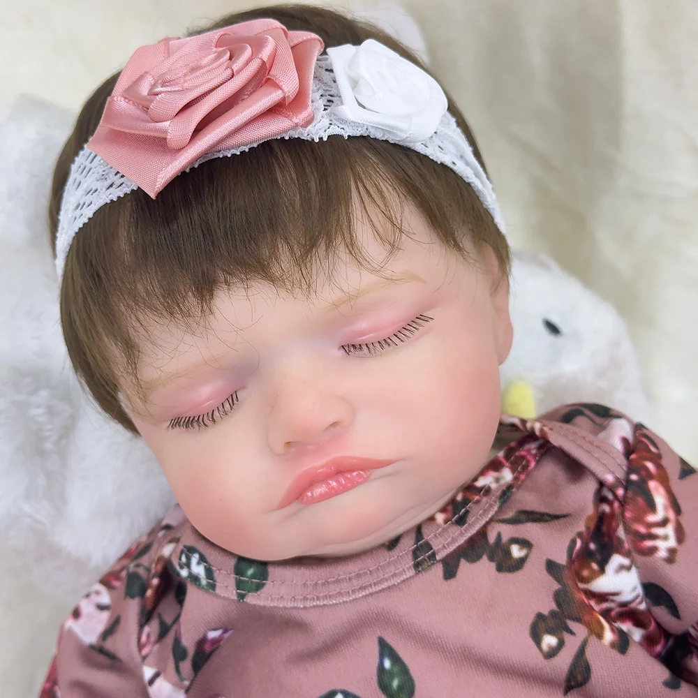 New 50cm Simulation Baby Soft Rubber Body/Cloth Body Reborn Doll Can Sit or Lie Down Doll Children's Holiday Gift W-001
