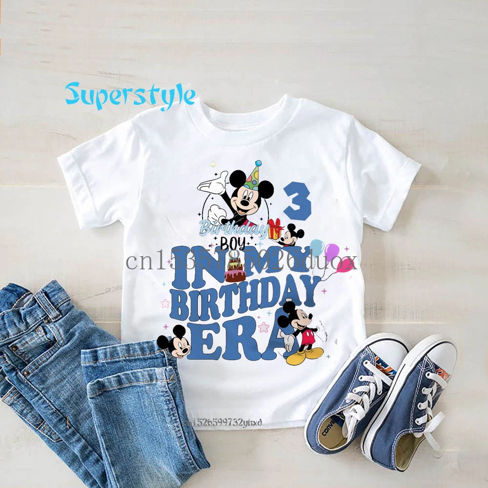 

Kid 2 3 4 5 6 7 8 9 Winnie The Pooh Girl Birthday Summer Short Sleeve T-Shirt Mickey Mouse Personalize Name Birthday Boy TShirt